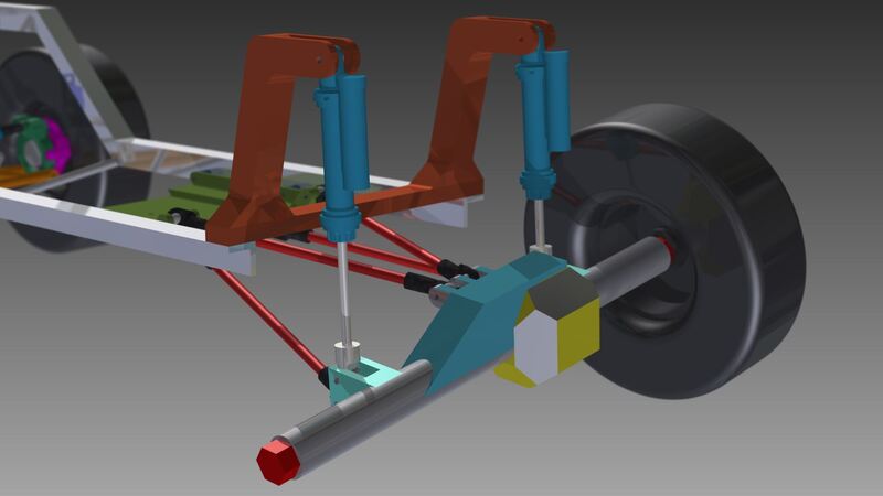 Rear axle and triangulated four link suspension